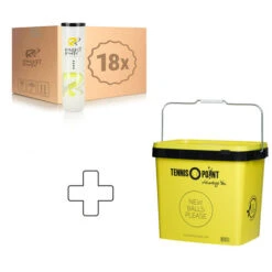 Training Tennisball 18x 4 Ball Tube Plus Ball Bucket